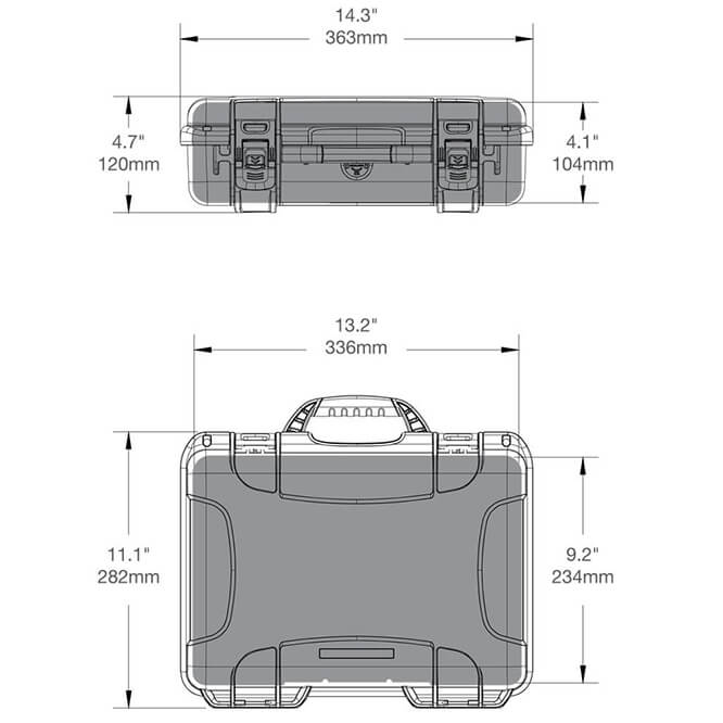 Nanuk Firearms 910 2UP Classic Pistol Case Dimensions